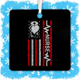 Nourse Wertschätzung Hero Heart Life American Flag Ornament Aus Metall