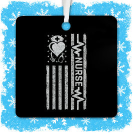 Nourse Wertschätzung Hero Heart Life American Flag Ornament Aus Metall
