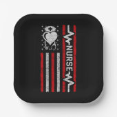 Nourse Wertschätzung Hero Heart Life American Flag Pappteller (Vorderseite)