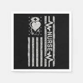 Nourse Wertschätzung Hero Heart Life American Flag Serviette (Vorderseite)