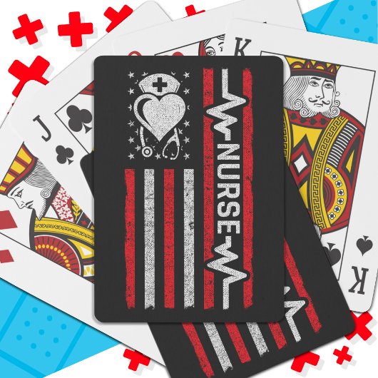 Nourse Wertschätzung Hero Heart Life American Flag Spielkarten