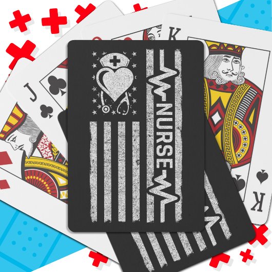 Nourse Wertschätzung Hero Heart Life American Flag Spielkarten