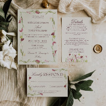 Nouveau Art Aquarell Vintage Florale Hochzeit