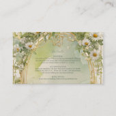 Nouveau Daisies Ivory Green Wedding Begleitkarte (Vorderseite)