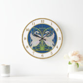 Nouveau die Kunst Walter-Kranes Doppelschwan-Uhr Große Wanduhr (Zuhause)