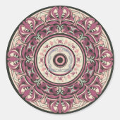 Nouveau Floral Mandala Runder Aufkleber (Vorderseite)