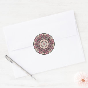 Nouveau Floral Mandala Runder Aufkleber