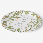 Nouveau Floral Wedding Pappteller (Schrägansicht)