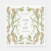 Nouveau Floral Wedding Serviette (Vorderseite)