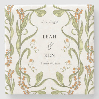 Nouveau Floral Wedding Steinuntersetzer