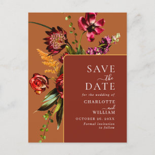 Nouveau Flowers Hochzeit Merken Sie das Datum QR-C Postkarte
