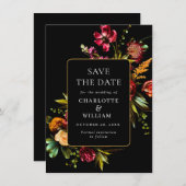 Nouveau Garden Blume Hochzeit QR-Code Save The Date (Vorne/Hinten)