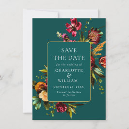 Nouveau Garden Blume Hochzeit QR-Code Save The Date