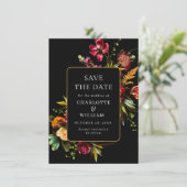 Nouveau Garden Blumen Hochzeit QR-Code Save The Date (Stehend Vorderseite)