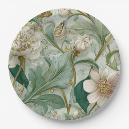 Nouveau Garden Whimsy Botanical Paper Plate Pappteller