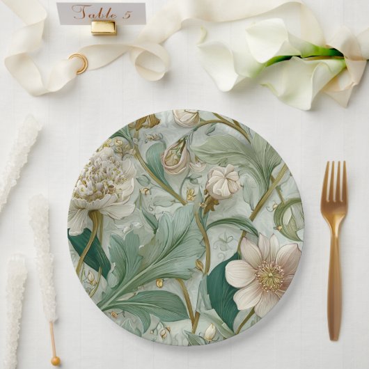 Nouveau-Garten-Laune Botanischer Papier-Teller Pappteller (Hochzeit)