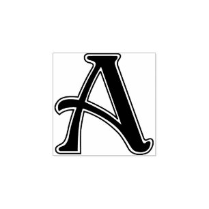 Nouveau Letter A Monogramm Gummistempel