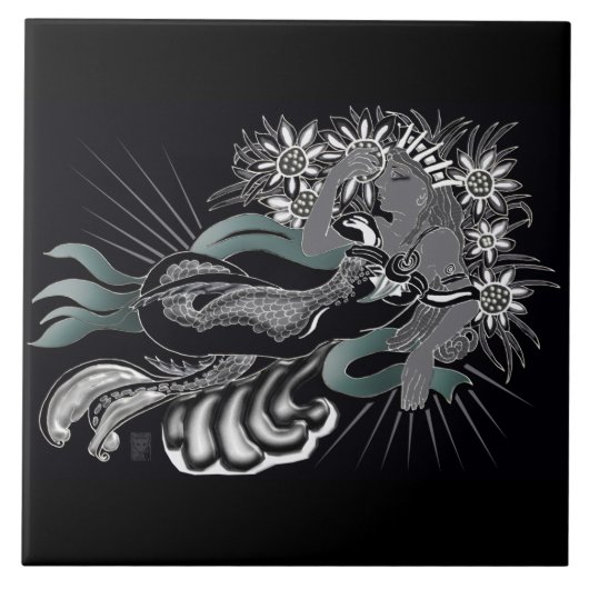 nouveau Meerjungfrau Fliese (Vorderseite)