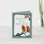 Nouveau Mohnblumen (danke von beiden Anmerkung) Dankeskarte (Vorderseite)