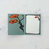 Nouveau Mohnblumen (danke von beiden Anmerkung) Dankeskarte (Innenseite)