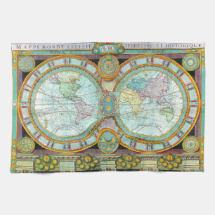 Nouveau Monde - Alte Kartographische Karten Handtuch