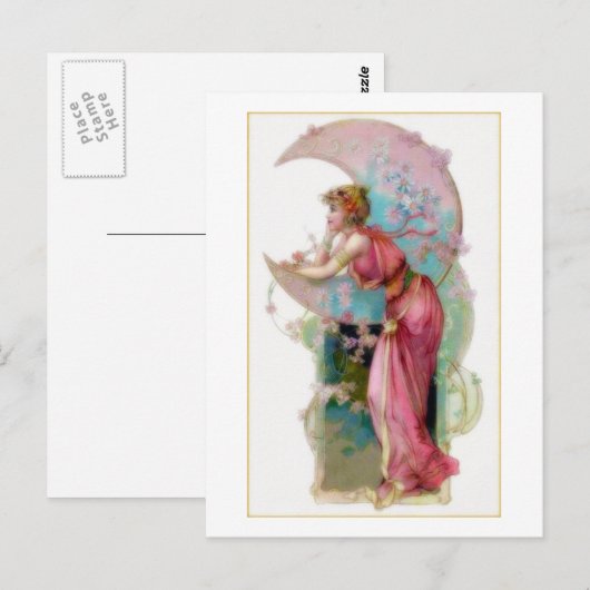 Nouveau Moon Postkarte (Vorne/Hinten)