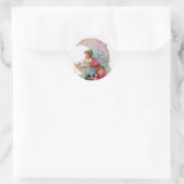 Nouveau Moon Runder Aufkleber (Tasche)