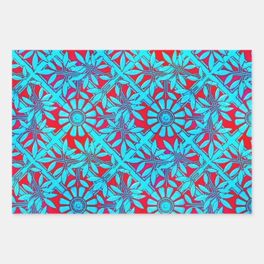 Nouveau Paisley Daisy Sampler Geschenkpapier Set (Vorderseite 3)