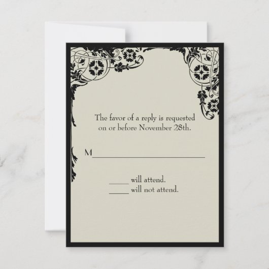 Nouveau Response Card RSVP Karte (Vorderseite)