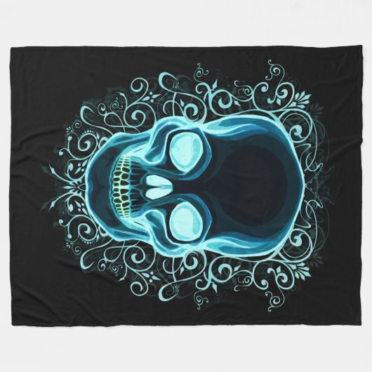 Nouveau Schädel Fleecedecke (Vorderseite (Horizontal))