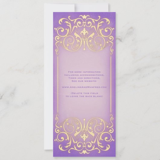 Nouveau Viktorianisch: Hübsch Lilac Gold Save the Save The Date (Rückseite)