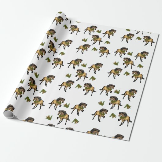 Nouvelle Buckskin Isländisch Horse Weihnachten Geschenkpapier (Ungerollt)