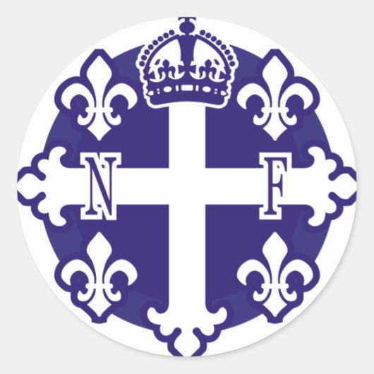 Nouvelle-France, l'Amerique du Nord Runder Aufkleber (Vorderseite)