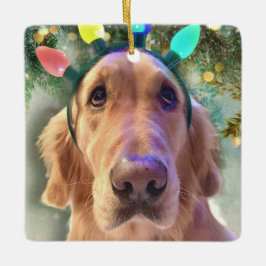 Nova Die goldene Retriever - Weihnachtsbeleuchtung Keramikornament