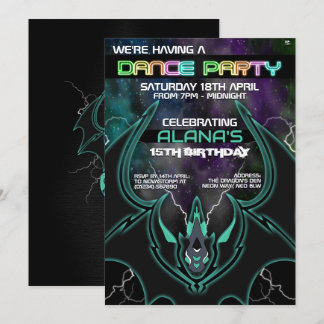 Nova Dragon Glow Party-Einladungen Einladung