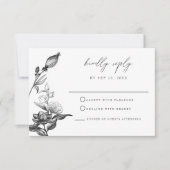 NOVA Elegant Gothic Halloween Floral RSVP Card Einladung (Vorderseite)