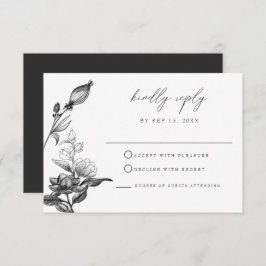 NOVA Elegant Gothic Halloween Floral RSVP Card Einladung