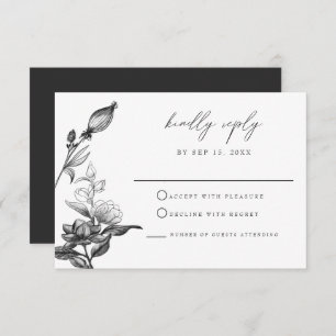 NOVA Elegant Gothic Halloween Floral RSVP Card Einladung