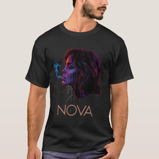 Nova Glow Gemalte Stille T-Shirt (Vorderseite)