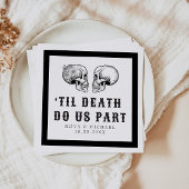 NOVA Gothic Floral Skull Til Death Wedding Serviette