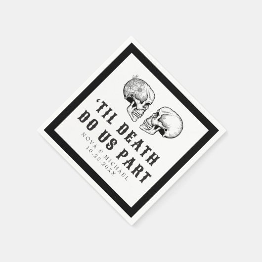 NOVA Gothic Floral Skull Til Death Wedding Serviette (Ecke)