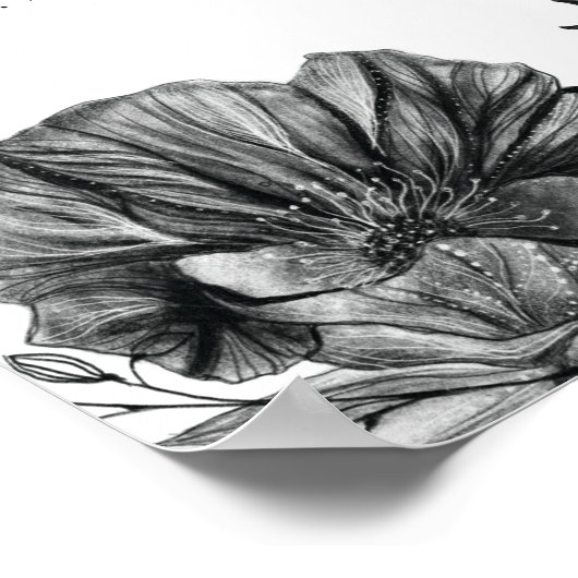 NOVA Gothic Floral Skull Til Death Wedding Willkom Poster (Ecke)