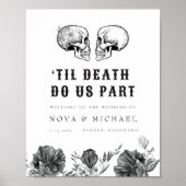 NOVA Gothic Floral Skull Til Death Wedding Willkom Poster (Vorne)