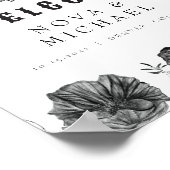 NOVA Gothic Floral Skull Til Death Wedding Willkom Poster (Ecke)