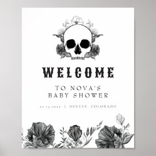 NOVA Gothic Skull Little Boo Baby Dusche Willkomme Poster