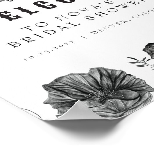 NOVA Gothic Skull Til Death Brautparty Willkommen Poster (Ecke)