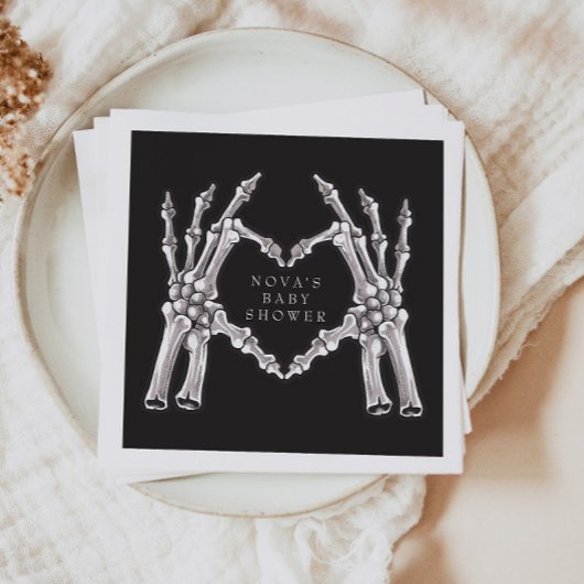 NOVA Halloween Skeleton Heart Hands Baby Dusche Serviette