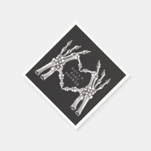 NOVA Halloween Skeleton Heart Hands Baby Dusche Serviette (Ecke)