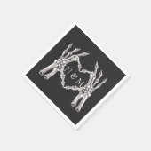 NOVA Halloween Skeleton Heart Hands Hochzeit Serviette (Ecke)