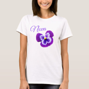 Nova, Logo für Mädchennamen mit Hübscher Lila Farb T-Shirt